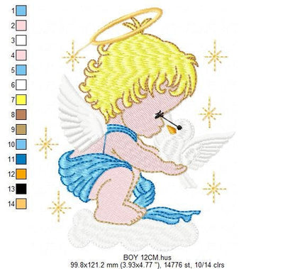 Angel embroidery designs - Girl embroidery design machine embroidery pattern - Boy embroidery file - Angel design instant download file