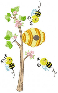 Bee embroidery design - Beehive embroidery designs machine embroidery pattern - Kitchen embroidery file - bee hive embroidery beekeeping