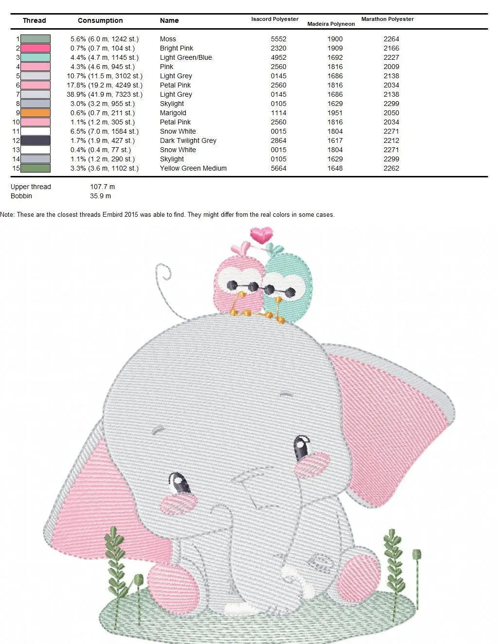 Elephant embroidery designs - Animal embroidery design machine embroidery pattern - Baby girl embroidery file - elephant with bird flowers Marcia Embroidery