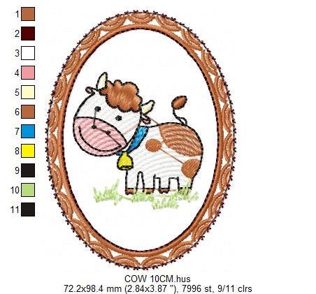 Farm embroidery designs - Cowboy embroidery design machine embroidery pattern - Cowgirl embroidery file - cow horse embroidery barn animals