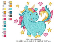 Laden Sie das Bild in den Galerie-Viewer, Unicorn embroidery designs - Baby girl embroidery design machine embroidery pattern - unicorns embroidery file instant download digital file
