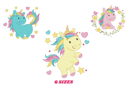 Unicorn embroidery designs - Baby girl embroidery design machine embroidery pattern - unicorns embroidery file instant download digital file