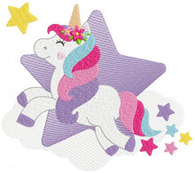 Charger l&#39;image dans la galerie, Unicorn embroidery designs - Baby girl embroidery design machine embroidery pattern - Unicorns design instant download embroidery newborn
