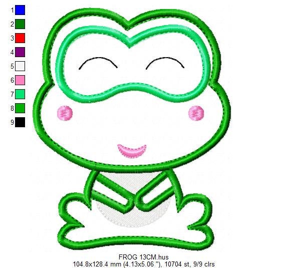 Frog embroidery designs - Animal embroidery design machine embroidery pattern - Baby boy embroidery file - frog applique design download
