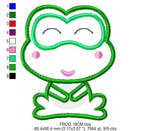 Frog embroidery designs - Animal embroidery design machine embroidery pattern - Baby boy embroidery file - frog applique design download