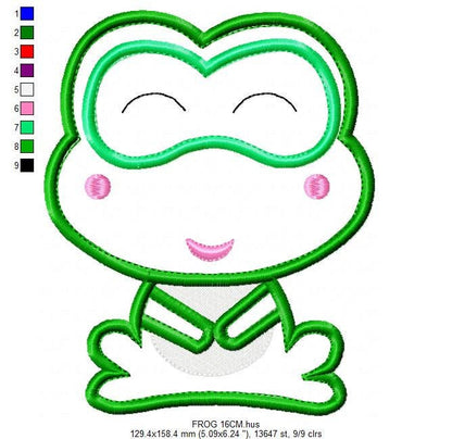 Frog embroidery designs - Animal embroidery design machine embroidery pattern - Baby boy embroidery file - frog applique design download