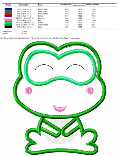 Frog embroidery designs - Animal embroidery design machine embroidery pattern - Baby boy embroidery file - frog applique design download