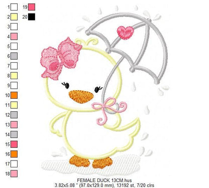 Duck embroidery design - Animal embroidery designs machine embroidery pattern - boy embroidery file - baby girl embroidery duck applique