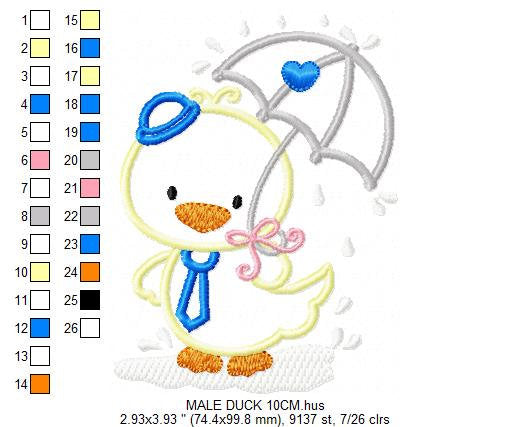 Duck embroidery design - Animal embroidery designs machine embroidery pattern - boy embroidery file - baby girl embroidery duck applique