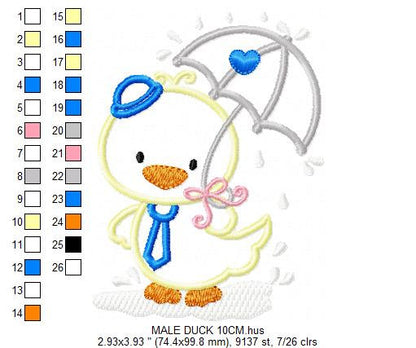 Duck embroidery design - Animal embroidery designs machine embroidery pattern - boy embroidery file - baby girl embroidery duck applique