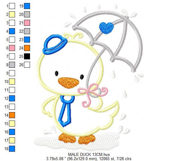 Duck embroidery design - Animal embroidery designs machine embroidery pattern - boy embroidery file - baby girl embroidery duck applique