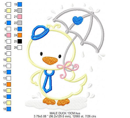 Duck embroidery design - Animal embroidery designs machine embroidery pattern - boy embroidery file - baby girl embroidery duck applique