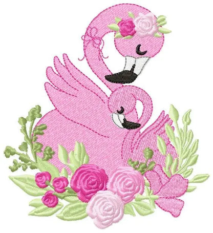 Flamingo embroidery designs - Bird embroidery design machine embroidery pattern - instant download - baby girl embroidery file pink flamingo Marcia Embroidery