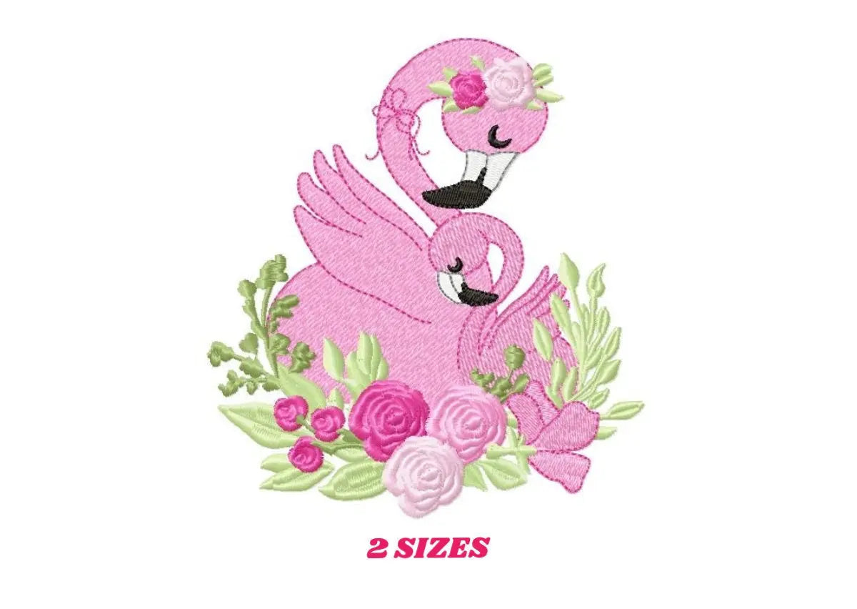 Flamingo embroidery designs - Bird embroidery design machine embroidery pattern - instant download - baby girl embroidery file pink flamingo Marcia Embroidery