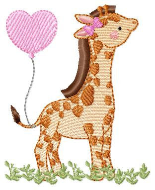 Giraffe embroidery design - Animal embroidery designs machine embroidery pattern - Baby boy embroidery file - Giraffe with butterflies pes