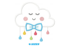 Cargar imagen en el visor de la galería, Baby Cloud embroidery design - Baby Boy embroidery design machine embroidery pattern - kid embroidery file - cloud applique design download
