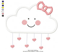 Carica l&#39;immagine nel visualizzatore di Gallery, Baby Cloud embroidery design - Baby girl embroidery design machine embroidery pattern - kid embroidery file - cloud applique design download
