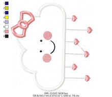 Carica l&#39;immagine nel visualizzatore di Gallery, Baby Cloud embroidery design - Baby girl embroidery design machine embroidery pattern - kid embroidery file - cloud applique design download
