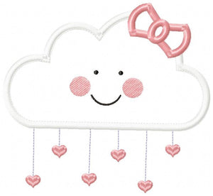 Baby Cloud embroidery design - Baby girl embroidery design machine embroidery pattern - kid embroidery file - cloud applique design download