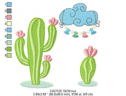 Llama with flowers embroidery design - Mexican cactus machine embroidery pattern - Mexican llama applique design - Instant download pes jef