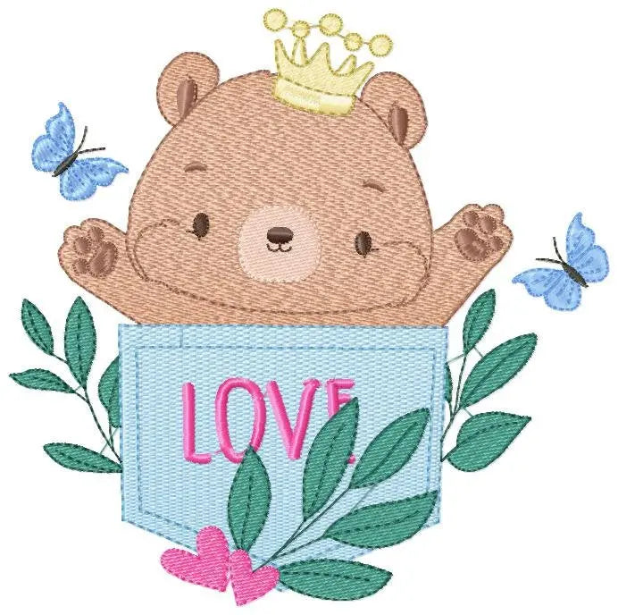 Bear embroidery designs - Teddy embroidery design machine embroidery pattern - Baby Boy embroidery file - instant download bear in a pocket Marcia Embroidery