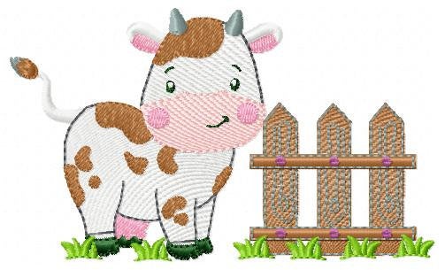Cow embroidery design - Animal embroidery designs machine embroidery pattern - Farm embroidery file - Boy embroidery cow rippled design