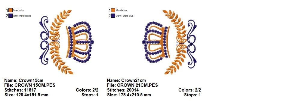 Crown embroidery designs - Laurel Wreath with Crown embroidery design machine embroidery pattern - baby boy embroidery file crown design