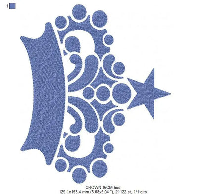 Crown embroidery designs - King crown embroidery design machine embroidery pattern - Prince Crown design - princess queen instant download Marcia Embroidery