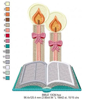 Bible embroidery designs - Candle embroidery design machine embroidery pattern - Catholic embroidery file - Grape Bread Wheat Eucharist Marcia Embroidery