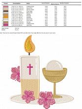 Carica l&#39;immagine nel visualizzatore di Gallery, Eucharist embroidery designs - Communion embroidery design machine embroidery pattern - Catholic embroidery file - Grape Bread Wheat church
