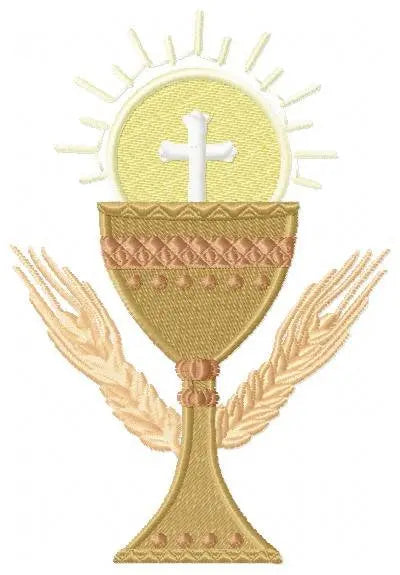 Chalice embroidery designs - Church Communion machine embroidery pattern - Catholic file - Grape Bread Wheat - Instant digital download pes Marcia Embroidery