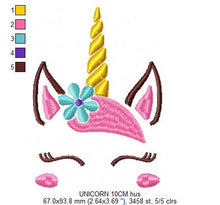 Cargar imagen en el visor de la galería, Unicorn embroidery designs - Baby Girl embroidery design machine embroidery pattern - Unicorns embroidery file - newborn towel blanket pes
