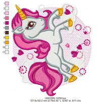 Charger l&#39;image dans la galerie, Unicorn embroidery designs - Baby Girl embroidery design machine embroidery pattern - Unicorns embroidery file - Fairy tale magical Fantasy
