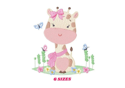 Giraffe embroidery design - Animal embroidery designs machine embroidery pattern - Baby girl embroidery file - Instant download digital file Marcia Embroidery