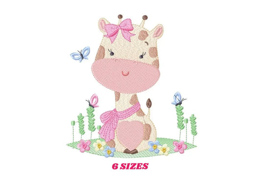 Giraffe embroidery design - Animal embroidery designs machine embroidery pattern - Baby girl embroidery file - Instant download digital file Marcia Embroidery