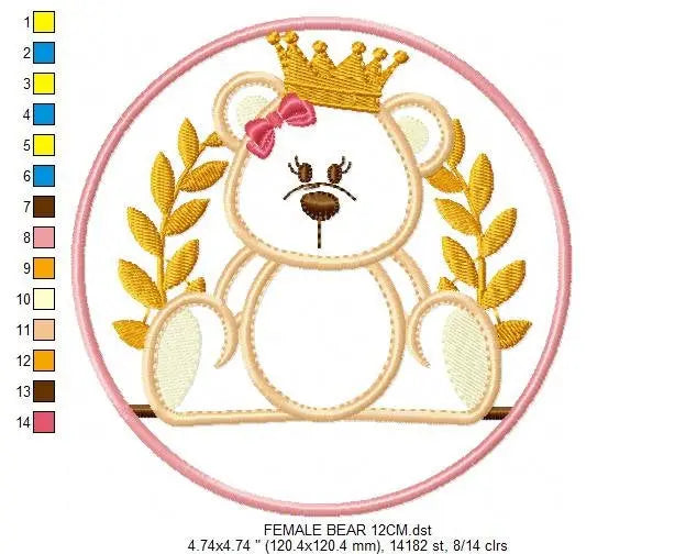 Teddy Bear embroidery designs - Baby girl embroidery design machine embroidery pattern - boy embroidery file - Bear applique design Frame Marcia Embroidery