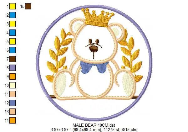 Teddy Bear embroidery designs - Baby girl embroidery design machine embroidery pattern - boy embroidery file - Bear applique design Frame Marcia Embroidery