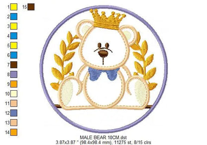 Teddy Bear embroidery designs - Baby girl embroidery design machine embroidery pattern - boy embroidery file - Bear applique design Frame Marcia Embroidery