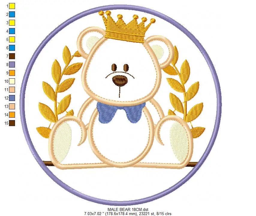 Teddy Bear embroidery designs - Baby girl embroidery design machine embroidery pattern - boy embroidery file - Bear applique design Frame Marcia Embroidery