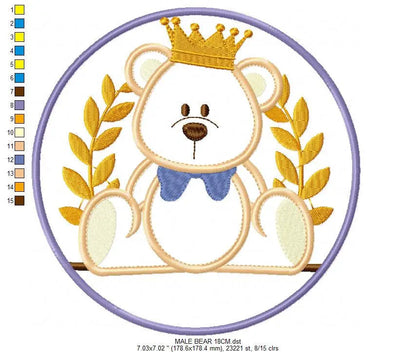 Teddy Bear embroidery designs - Baby girl embroidery design machine embroidery pattern - boy embroidery file - Bear applique design Frame Marcia Embroidery