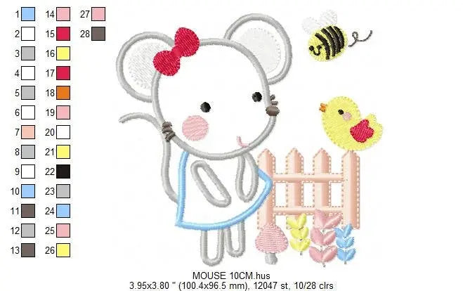Mouse embroidery design - Rat embroidery designs machine embroidery pattern - Animal embroidery file - children embroidery mouse design Marcia Embroidery