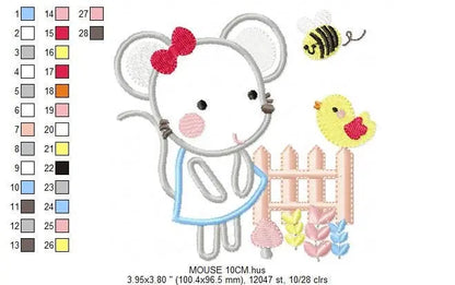 Mouse embroidery design - Rat embroidery designs machine embroidery pattern - Animal embroidery file - children embroidery mouse design Marcia Embroidery