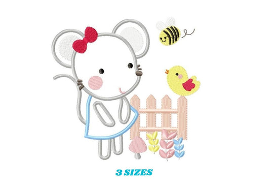 Mouse embroidery design - Rat embroidery designs machine embroidery pattern - Animal embroidery file - children embroidery mouse design