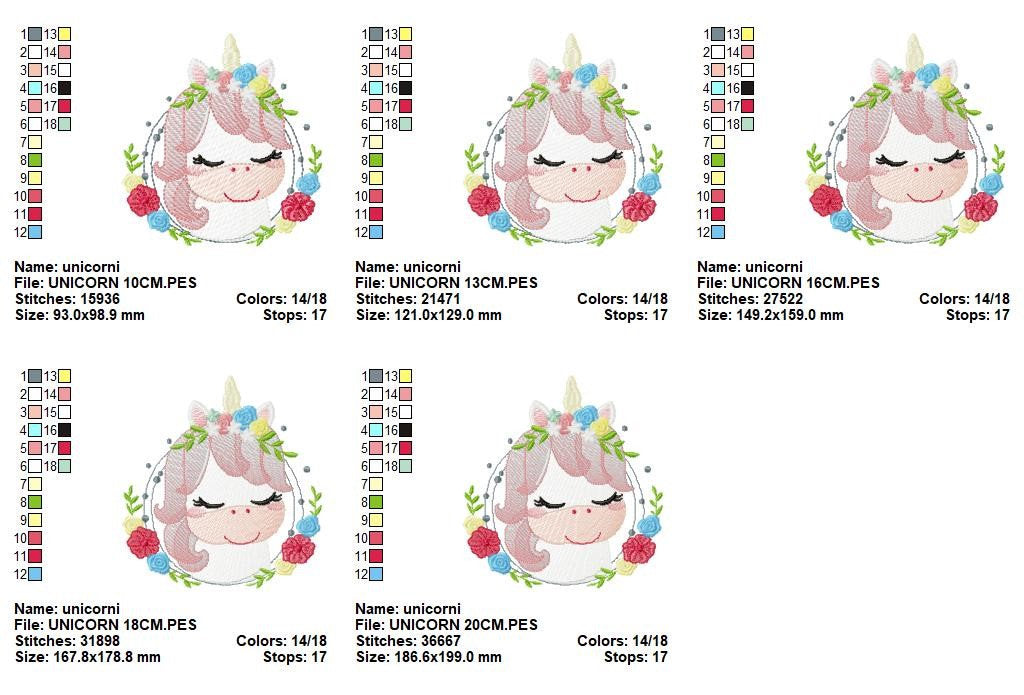 Unicorn with flowers embroidery designs - Sleeping Unicorn with Flower Frame machine embroidery pattern - Baby Girl file - Instant download