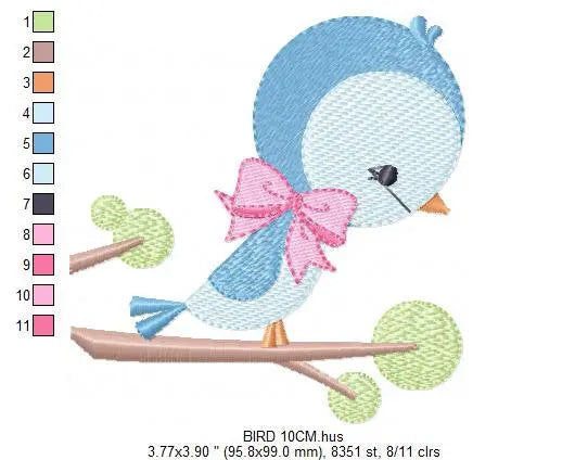 Bird embroidery designs - Baby girl embroidery design machine embroidery pattern - instant download - Nursery embroidery file digital file Marcia Embroidery
