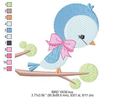Bird embroidery designs - Baby girl embroidery design machine embroidery pattern - instant download - Nursery embroidery file digital file Marcia Embroidery