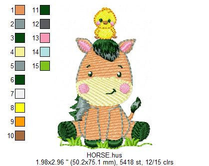 Farm animals embroidery design - Cow embroidery designs machine embroidery pattern - Farm embroidery file - Boy embroidery horse rippled