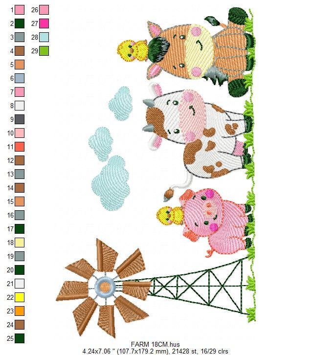 Farm animals embroidery design - Cow embroidery designs machine embroidery pattern - Farm embroidery file - Boy embroidery horse rippled