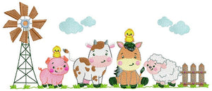 Farm animals embroidery design - Cow embroidery designs machine embroidery pattern - Farm embroidery file - Boy embroidery horse rippled