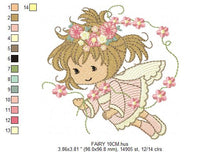 Load image into Gallery viewer, Fairy embroidery designs - Baby girl embroidery design machine embroidery pattern - Pixie embroidery file - Fairy design Instant Download
